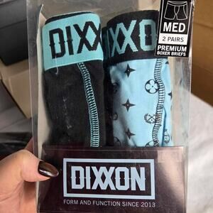 Dixxon Flannel Co. 2 Pack Men's Boxer Briefs Size M NWT Teal Black